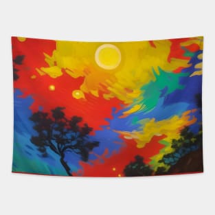 Bright fantasy sunset Tapestry