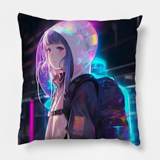 Cyber Futuristic Girl - Anime Wallpaper Pillow