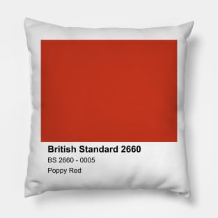 Poppy Red British Standard 0005 Colour Swatch Pillow