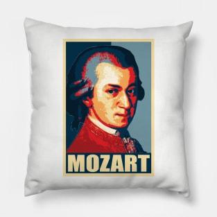 Mozart Propaganda Poster Pop Art Pillow