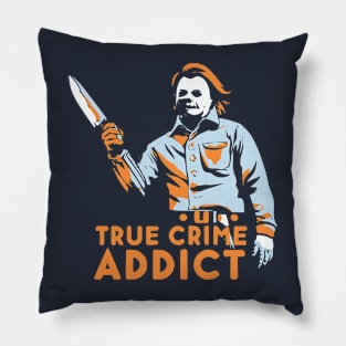 True Crime Addict Vintage Horror Pillow