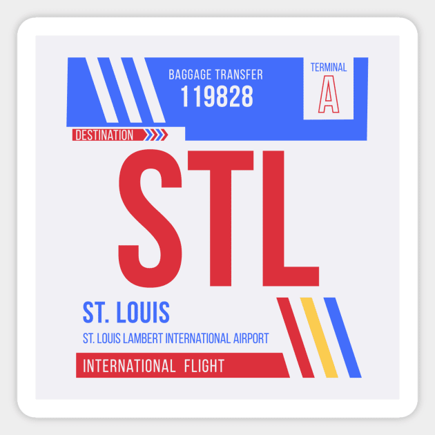 STL Saint Louis Missouri Luggage Tag Sticker / Airport Code 