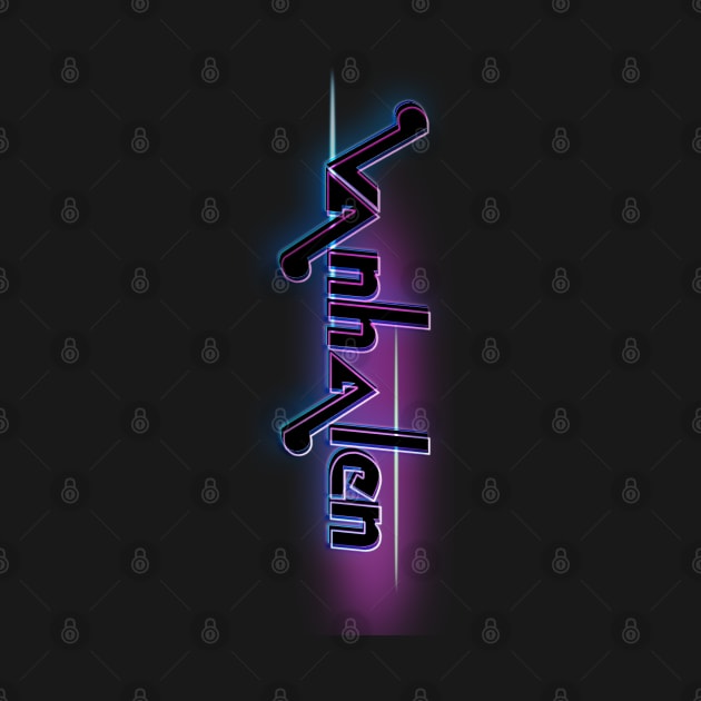 Van Halen - Old Logo Neon Vertical by RetroZest