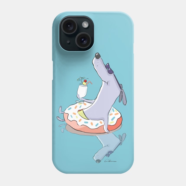 Floating Donut Dog Phone Case by Laurie Stein Art