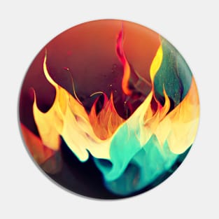 Straight Fire - colorful burning flame Pin