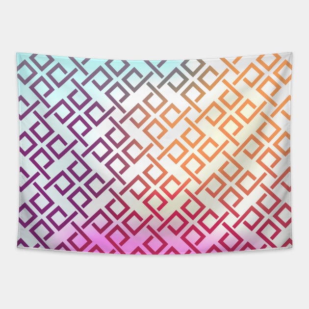 Labyrinth in Color Gradients Tapestry by HarlinDesign