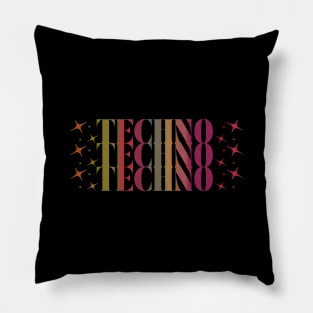 Techno magic in red orange Pillow