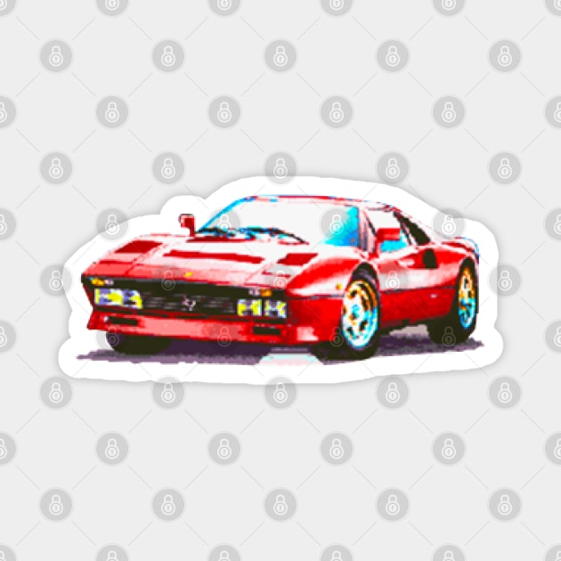 RED SPORTS CAR PIXEL Magnet by CharlieCreator