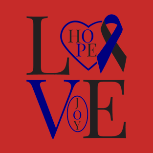 Black and Navy Awareness Ribbon T-Shirt