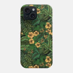 Tropical garden in green and yellow Phone Case