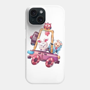 Sheep Owl and Cat funny cartoon concept art Phone Case