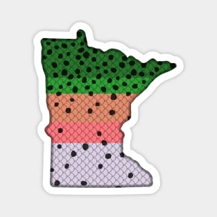 Trout Fishing Rainbow Trout Pattern Minnesota State Map State Map Magnet