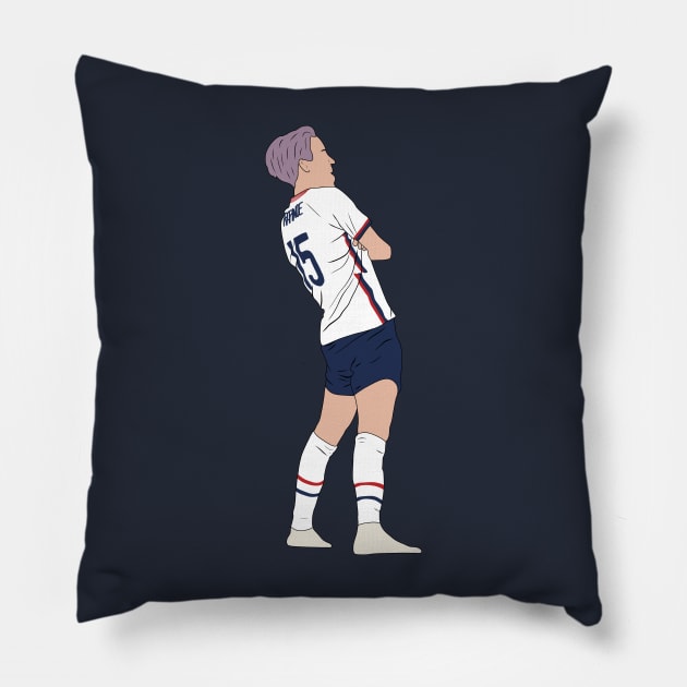 Megan Rapinoe USA Penalty Shootout Stance Tokyo Pillow by Hevding