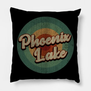 Circle Retro Vintage Phoenix Lake Pillow