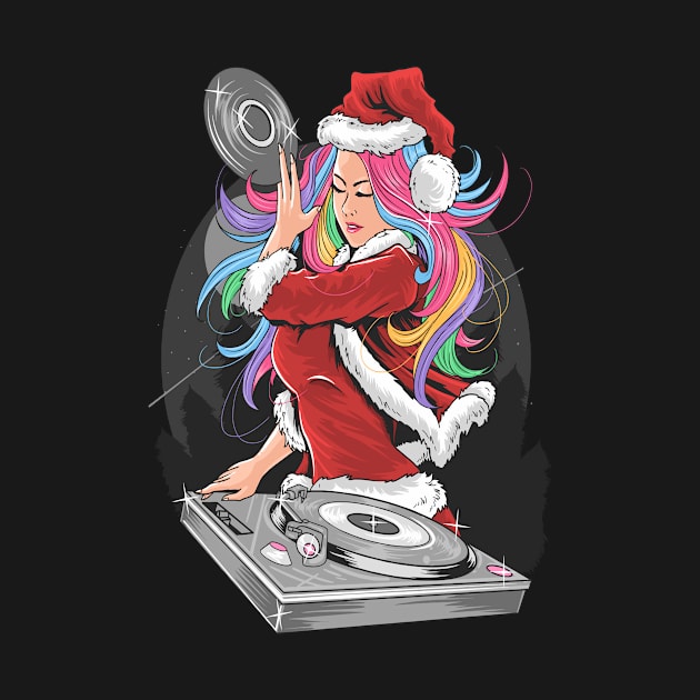 Girl Santa Claus Christmas Dj Party by YousifAzeez