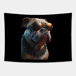 Dog Wearing Sunglasses Tapestry