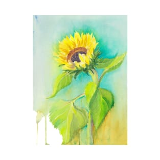 Loose Watercolour Sunflower T-Shirt