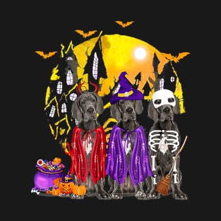 Great Dane Dog Family Of Three Family Halloween T-Shirt