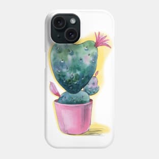 Cute cactus heart blooming Phone Case