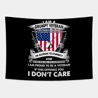 I Am A Grumpy Veteran I Was Born In October My Oath Of Enlistment Has No Expiration Date Tapestry