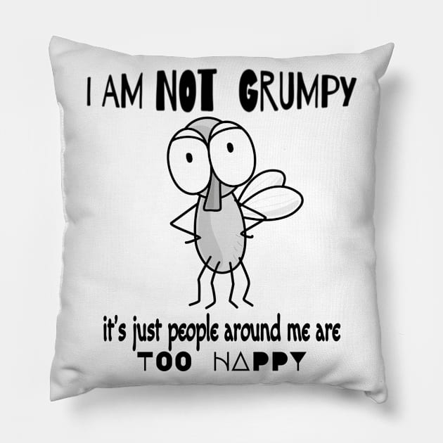 funny grumpy mood Pillow by summerDesigns