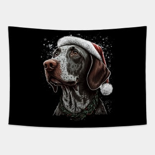 Pointer dog christmas Tapestry