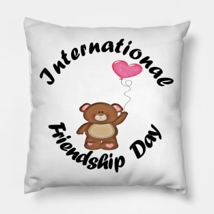 Teddy Love Friendship Day Pillow