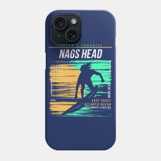 Retro Surfing Nags Head, North Carolina // Vintage Surfer Beach // Surfer's Paradise Phone Case