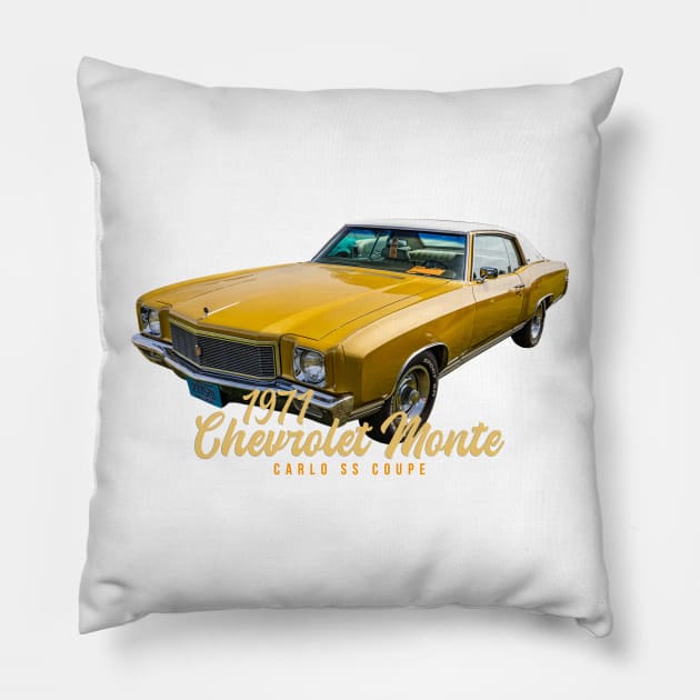 1971 Chevrolet Monte Carlo SS Coupe Pillow by Gestalt Imagery