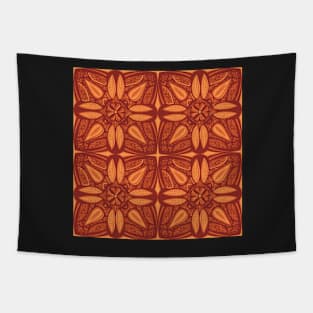 Burnt Summer Mandala Tile - Monochromatic Orange Color Palette Tapestry