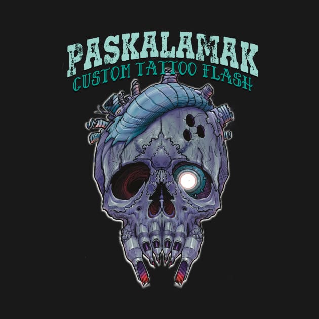 cyborg skull paskalamak shirt again by Paskalamak