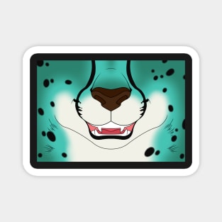 Teal Cheetah Mask Magnet