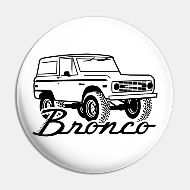 1966-1977 Ford Bronco Black Print w/tires Pin by The OBS Apparel