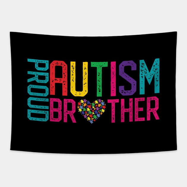Proud Autism Brother Autism Awareness Tapestry by mrsmitful01
