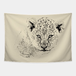 Baby Lion Cub | African Wildlife Tapestry