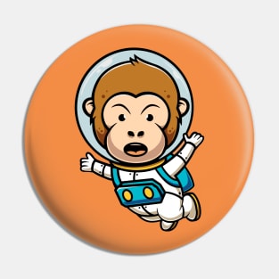 Cute Monkey Space Explorer Pin