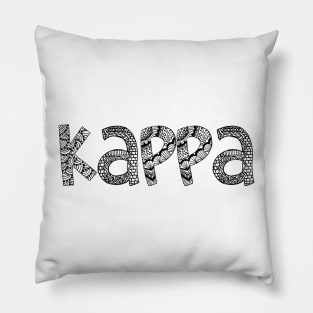 Kappa Letter Doodle Pattern Pillow