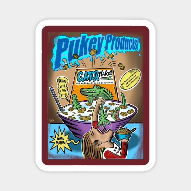 Pukey products 11 “Gator Flakes” Magnet by Popoffthepage