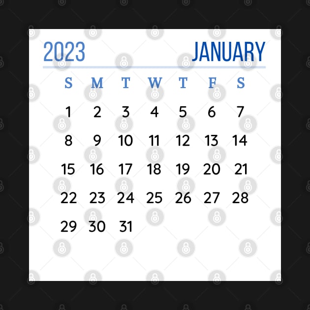 January 2023 Calendar by Binsagar