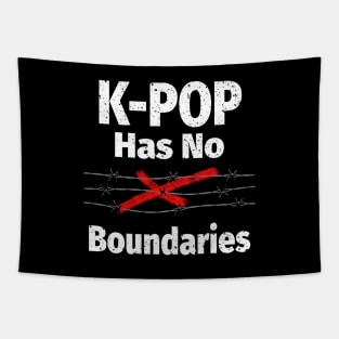 K-POP has No Boundaries - barbed wire with red X Tapestry