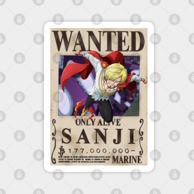Sanji Wanted One Piece Magnet Teepublic