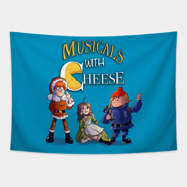 Musicals with Cheese Holiday Design Tapestry by Musicals With Cheese