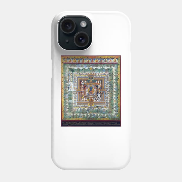 Blue Medicine Buddha Mandala Tibetan Buddhist Thangka Reproduction Phone Case by TammyWinandArt