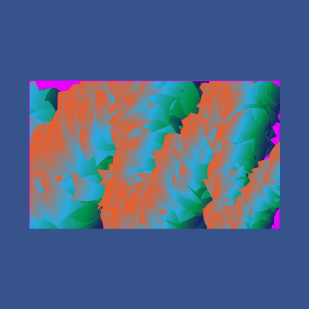 orange blue green zigzag by blue orange abstract