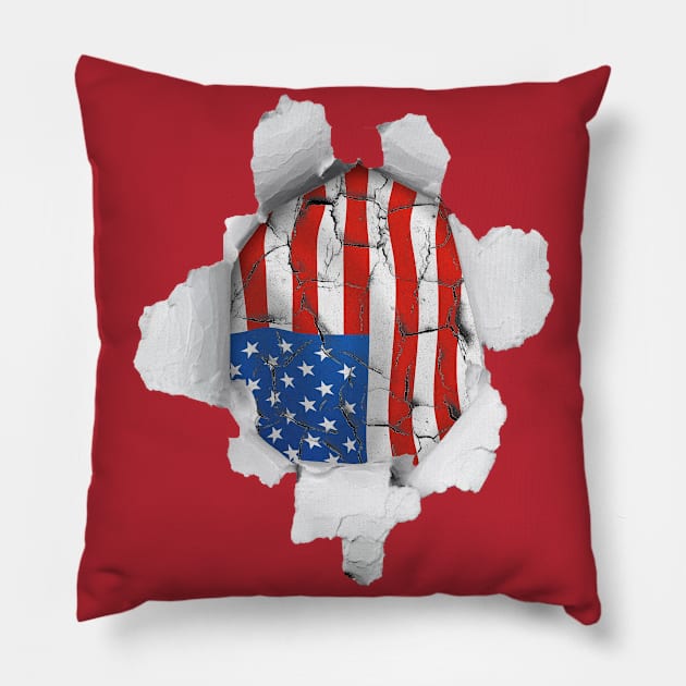 American inside and out, USA Pillow by Totallytees55