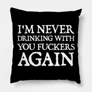 I'm never drinking with you fuckers again Pillow