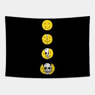 SMILEY FACE AND SKULL ART DRAWING Tapestry