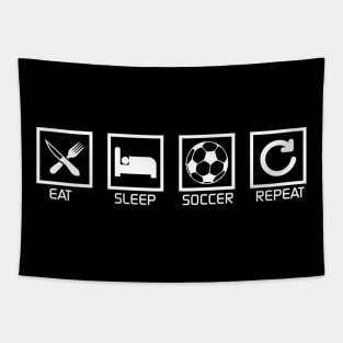 Eat Sleep Soccer Repeat Tapestry