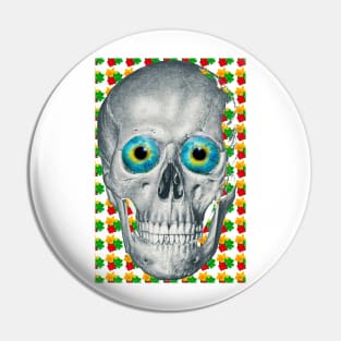 Blue eyed skull flower lover Pin