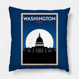 Washington Poster Design Pillow